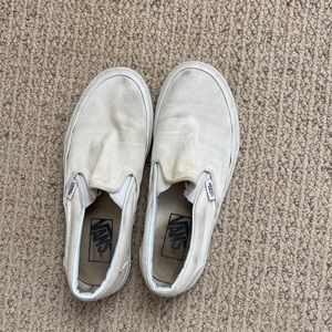 white slip on vans